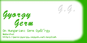 gyorgy germ business card